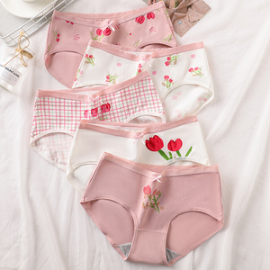 Braguitas de Algodón 100% para Mujer, Estilo Hipster, con Estampado Digital de Rosas, Cintura con Lazo, Sin Costuras, de Tiro Bajo, Antibacterianas - Product Image 2