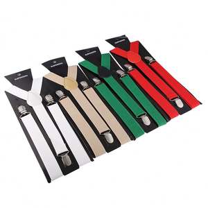 2, 5X100CM Color caramelo <span class=keywords><strong>hombre</strong></span> mujer Pantalones ajustables Y-back Suspender Brace elástico Clip-on cinturón ajustable <span class=keywords><strong>tirantes</strong></span> correas - Product Image 6