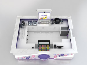 Kiosque de thé à bulles chaud au centre commercial <span class=keywords><strong>Whitefield</strong></span> Pink Boba bar comptoir de jus kiosque centre commercial stand de vente d'autres meubles commerciaux à vendre - Product Image 6