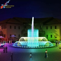 Productos para Jardín Stone Garden, Fuente de Agua Moderna Comercial Programable de Acero Inoxidable con Luces RGB, Uso Interior/Exterior