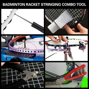 Herramientas combinadas para encordar raqueta de bádminton con abrazadera de inicio, gancho para encordar, alicates de punta doblada, abrazadera voladora, punzón recto - Product Image 5