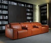 Meubles de salon canapé inclinable électrique en cuir couleur Orange salle multimédia canapés de théâtre home cinéma fauteuil inclinable électrique