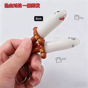 พวงกุญแจ PVC รูปดาบปลาฉลามสีแดงสด พร้อมสายคล้อง - Product Image 4