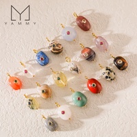 Yammy YLY025 Nouveaux pendentifs breloques en pierre naturelle plaquée or, forme libre, quartz rose, citrine, agate