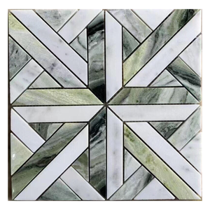 Dalles de <span class=keywords><strong>parquet</strong></span> mural intérieur modernes en marbre onyx vert naturel poli HUANAI, carrées 300x300mm, design graphique, garantie 3 ans - Product Image 2