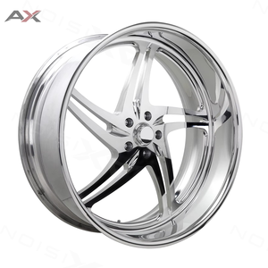 Juego de 2 Ruedas de Aluminio Forjado de 22, 24 y 26 Pulgadas, 5x5, 5x127, Labio Pulido Suave, 5 Radios, para Chevy C10, Impala, Chevelle - Product Image 1