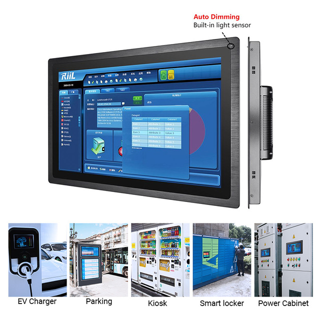 Anti-UV IP65 Waterproof 21.5 Inch High Brightness 1000nits PCAP/Resistive/non Touch Screen Industrial Monitor for Outdoor
