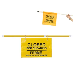 교수형 출입구 안전 표지판 청소를위한 노란색 폐쇄