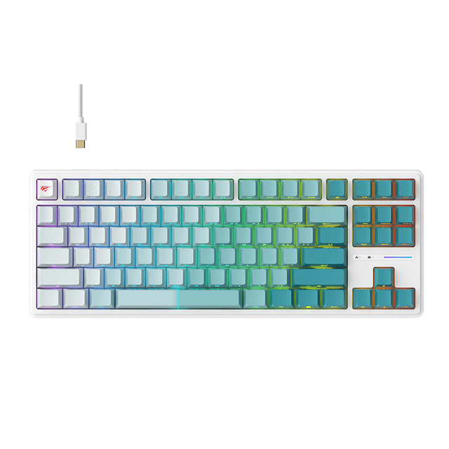 Havit KB901L 88 Keys Rainbow LED Backlit Computer USB Wired Gaming Keyboard Backlit Mechanical Gaming Keyboard for PC