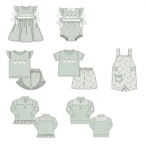 Puresun Nieuwste Ontwerpen Kinderkleding Witte Pompoenen Borduren Katoenen Baby Meisje Kleding Halloween Boutique Meisje Kleding