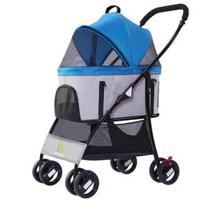 Carrito de Viaje 3 en 1 de Lujo para Perros y Gatos, Transportador Plegable Portátil con 4 Ruedas, Elegante y Transparente, Desmontable - Product Image 2