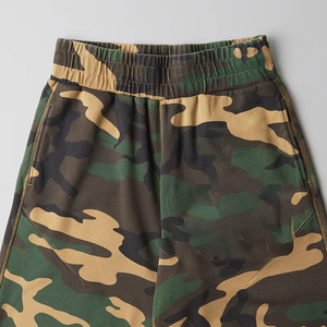 Customize Elasticated Waist Raw Hem Camo <b>Shorts</b> Allover Print Mens <b>3</b>/<b>4</b> Long Sweat <b>Shorts</b> - Product Image 4