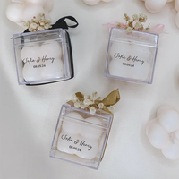 Petites Bougies Cadeaux pour Invités de Mariage, Faveurs Personnalisées en Forme de Cube Bulle, Présentoir de Cadeaux de Mariage