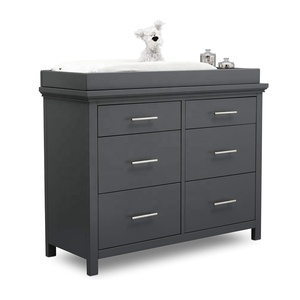 Commode à 6 tiroirs pour chambre d'enfant en bas âge armoire de rangement commode et <span class=keywords><strong>table</strong></span> à <span class=keywords><strong>langer</strong></span> en bois pour bébé - Product Image 6