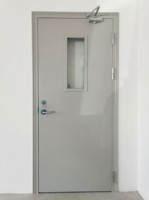 Porte d'entrée extérieure moderne en acier inoxydable robuste et résistante au feu pour centre commercial, hôpital, hôtel, certifiée CE