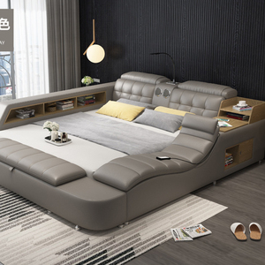 <span class=keywords><strong>Letto</strong></span> Smart VIP Multifunzionale con Massaggio, in Pelle di Lusso, Stile Tatami, con Contenitore, per Letti King e Queen - Product Image 3