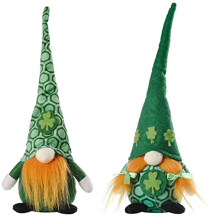 LEMON <span class=keywords><strong>St</strong></span>. Patrick 's Day cappello verde bambola gnomo senza volto peluche elfo decorazioni Lucky Clover Ornament forniture per feste irlandese