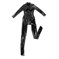 Combinaison intégrale 3D en PVC pour femme, en latex élastique, sexy, moulante, en similicuir brillant, style bandage, pour cosplay et tenue de club