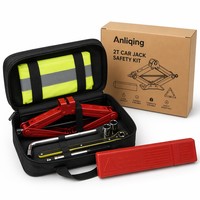 Cric ciseaux mécanique 2 tonnes à manivelle pour voiture, kit d'urgence pour réparation de pneus pour berline, SUV, MPV