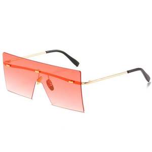 Gafas de Sol Cuadradas de Moda Vintage para Hombre y Mujer, Montura de Aleación, Lente de una Pieza, Gran Tamaño, Venta Caliente - Product Image 6