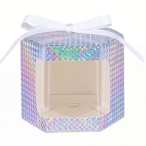 Hexagonal Gift <b>Boxes</b> with Display Windows, Premium Paper <b>Boxes</b> with Lids for Crafting, Cakes, Candy for Wedding Party - Product Image 4