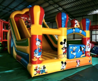 Nouveau toboggan gonflable commercial Leap en PVC de 0,55 mm, toboggan gonflable à thème, château gonflable, Castillos Inflables