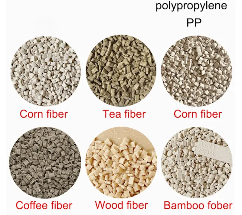 Degradável plástico PP Bambu café chá madeira farinha de trigo plástico ambientalmente amigável planta fibra matéria-prima partículas