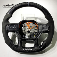 Volants de voiture personnalisés chauffants en fibre de carbone noire brillante ADN 2019+ pour DODGE RAM TRX