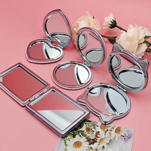 Wholesale Portable Hand Heart <b>Square</b> Round Shape Makeup <b>Mirror</b> Double Side Pocket Cosmetic <b>Mirror</b> - Product Image 4