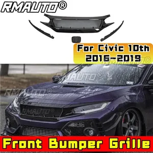 Grilles de course Civic, kit carrosserie, grille de pare-chocs avant pour Civic 10ème génération 2016-2019, pièce extérieure - Product Image 3