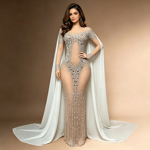 Novance Y5813 in Offerta con Mantella Laterale, Nuovo Stile di Alta Qualità, Abito da Sera Modesto Stile <span class=keywords><strong>Angelo</strong></span> Lungo fino al Pavimento - Product Image 1