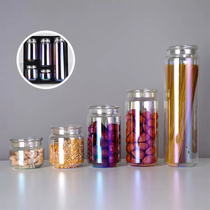 Recipiente de lujo para alimentos, frasco de vidrio ámbar hermético, frasco de vidrio colorido con tapa de vidrio para alimentos, frasco de vidrio de alta calidad para almacenamiento en la cocina. - Product Image 2
