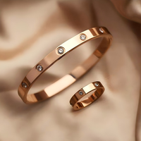 Bracelets et Joncs de Marque Célèbre en Acier Inoxydable, Vis d'Amour, Cristal Zircone Cubique CZ pour Femmes, Bijoux de Mode de Créateur