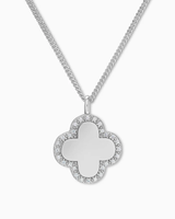 Pendentif trèfle AOFEI personnalisé en acier inoxydable 316L hypoallergénique avec zircone cubique, plaqué or 18 carats, résistant au ternissement, gravable