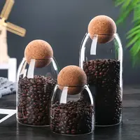 Creative פקק זכוכית בקבוק כדור כיסוי אטום סטאש צנצנת קפה שעועית אחסון בקבוק