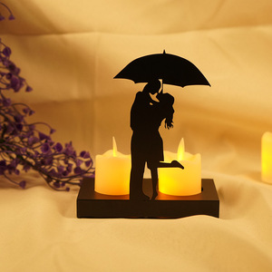 Portacandele in Ferro Fatti a Mano per Matrimoni, Decorazioni per San Valentino, Ornamenti per la Casa, Candelieri Impermeabili per Amanti, Accessori per Atmosfera - Product Image 5