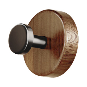 Crochets à ventouse Blue Vine, organisateur de clés mural rond en bois de noyer, design minimaliste pour entrée et salle de bain - Product Image 2