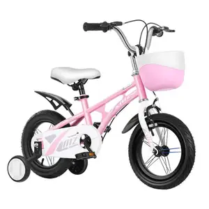 12 14 16インチ子供用自転車 (キックスタンドとハンドブレーキ付き) 2〜12歳の幼児と子供向けの女の子用自転車