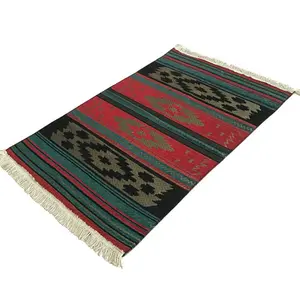 Alfombra de poliéster suave con borlas para rezar, tapiz Vintage musulmán de 70x110cm, con borlas para oración Islámica
