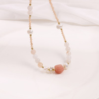 Collier et bracelet perlés en jade, perles œil-de-chat et soie dorée, style rétro, pour femmes et jeunes filles, à porter au quotidien