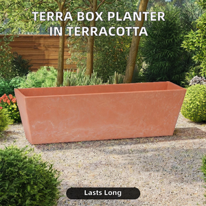 <strong>Rectangle</strong> Terra Box <strong>Planter</strong> Small Terracotta Flower Pot <strong>Planters</strong> Plain Design for Indoor Outdoor Home Garden Decoration Nursery - Product Image 4