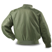 Blouson Bomber MA-1 avec doublure orange, en satin, poches à rabat à boutons-pression, poche utilitaire sur la manche, poignets et ceinture côtelés, veste d'hiver
