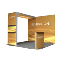 Mur d'Affichage Publicitaire de 3 m Portable en Tissu, Stand Pop-up Personnalisé pour Salon Professionnel, Boîte Lumineuse, Bannière de Fond, Présentoir en Tissu pour Exposition