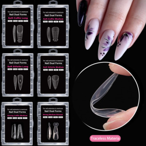 140 pièces Guides de formes pour ongles en gel réutilisables, formes Amande, Carré, Stiletto, Cercueil, pour extension de manucure et <span class=keywords><strong>nail</strong></span> art - Product Image 4