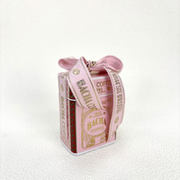 Boîte cadeau de mariage rose personnalisée en gros avec logo, cadeau artisanal romantique pour la Saint-Valentin avec ruban