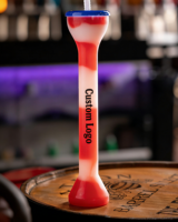 Gobelets à slush transparents personnalisables avec logo, vente en gros, pour boissons, avec paille en plastique, format grande taille