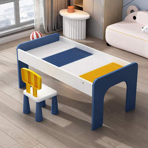 Blocchi di costruzione per <span class=keywords><strong>bambini</strong></span> Set da tavolo grandi particelle bambino delle ragazze assemblato Multi-funzionale grande tavolo giocattolo in legno di grandi dimensioni - Product Image 3