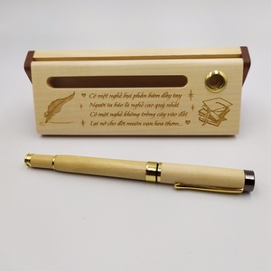 ปากกาลูกลื่นไม้ไผ่หมึกสีน้ำเงินความกว้างในการเขียน1.0มม. สำหรับให้เป็นของขวัญ - Product Image 2