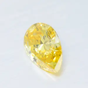 Yellow Champagne color Pear Diamond cut 3 carat moissanite diamond loose stones for 14k/18k gold ring