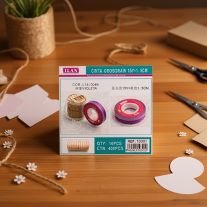 ริบบิ้นอิลน์ กรอสเกรน 15Y 1.5ซม. สีม่วง สำหรับงานประดิษฐ์และตกแต่ง - Product Image 2